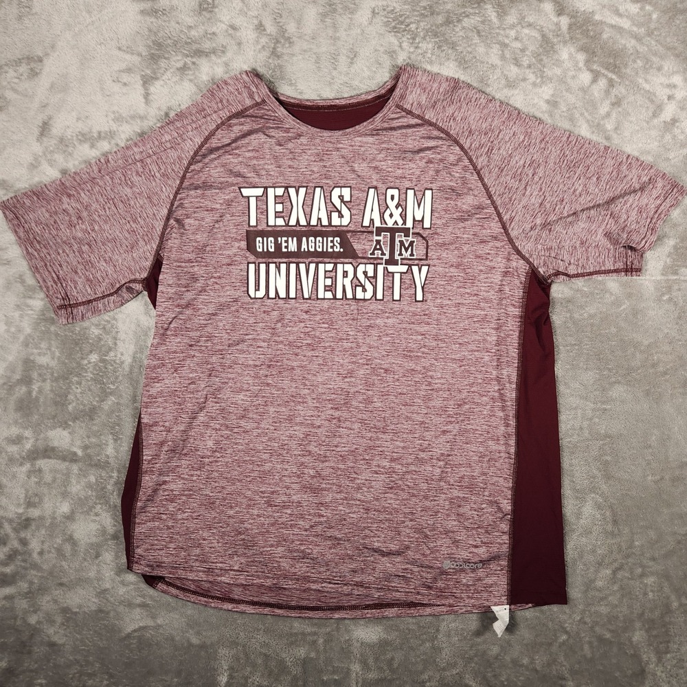 Texas A&M T-Shirt Mens 2XL Maroon NCAA Football Performance Holloway EUC